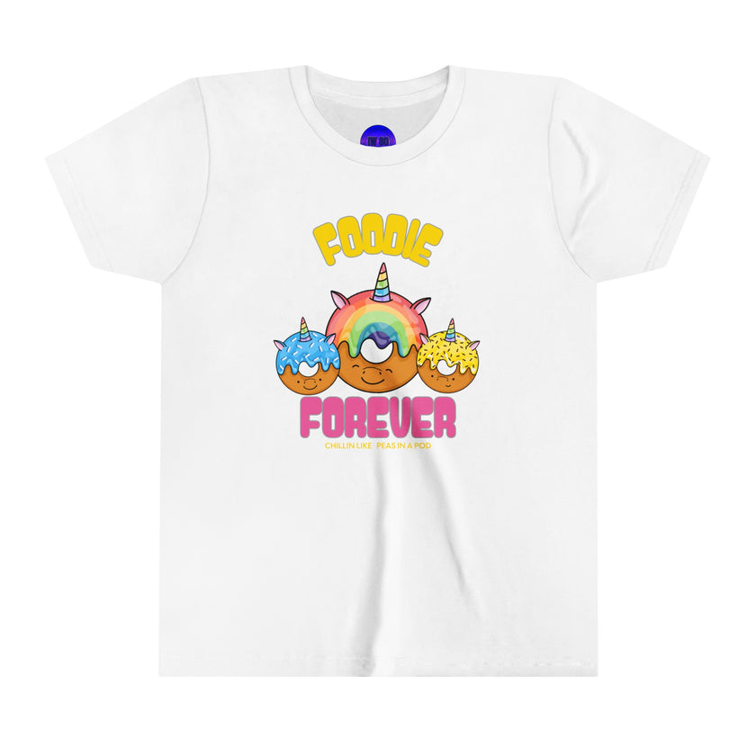 Foodie, Peas in a Pod, Cute Donuts, White, Black, Purple, or Pink Youth Short Sleeve Tee