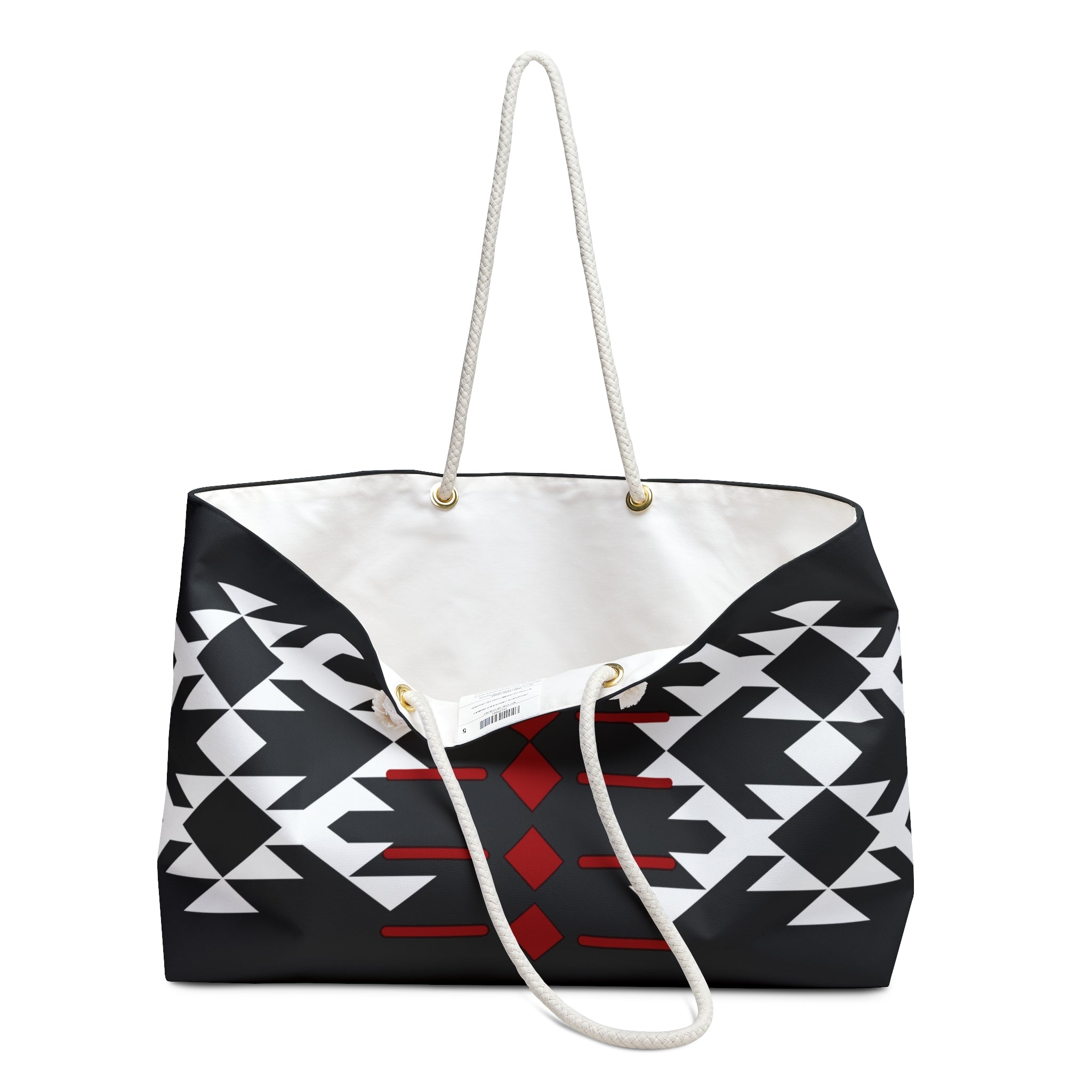 Black, Red, and White Warrior Weekender Bag