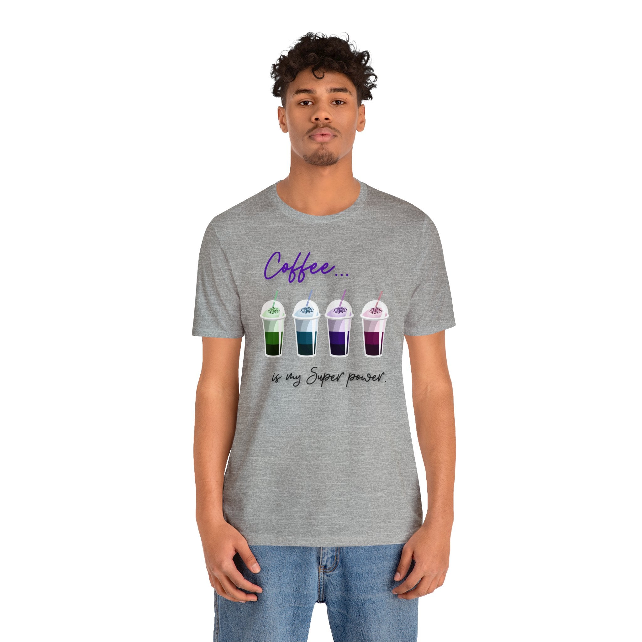 Coffee frapp rainbow black Unisex Jersey Short Sleeve Tee