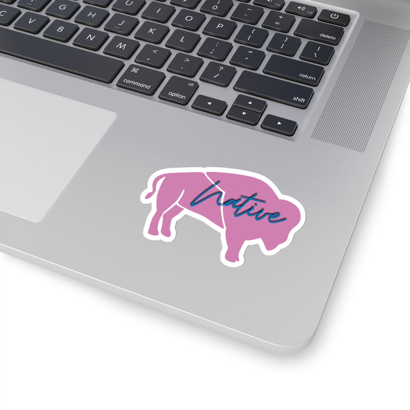 Pink Native Bison Kiss-Cut Stickers