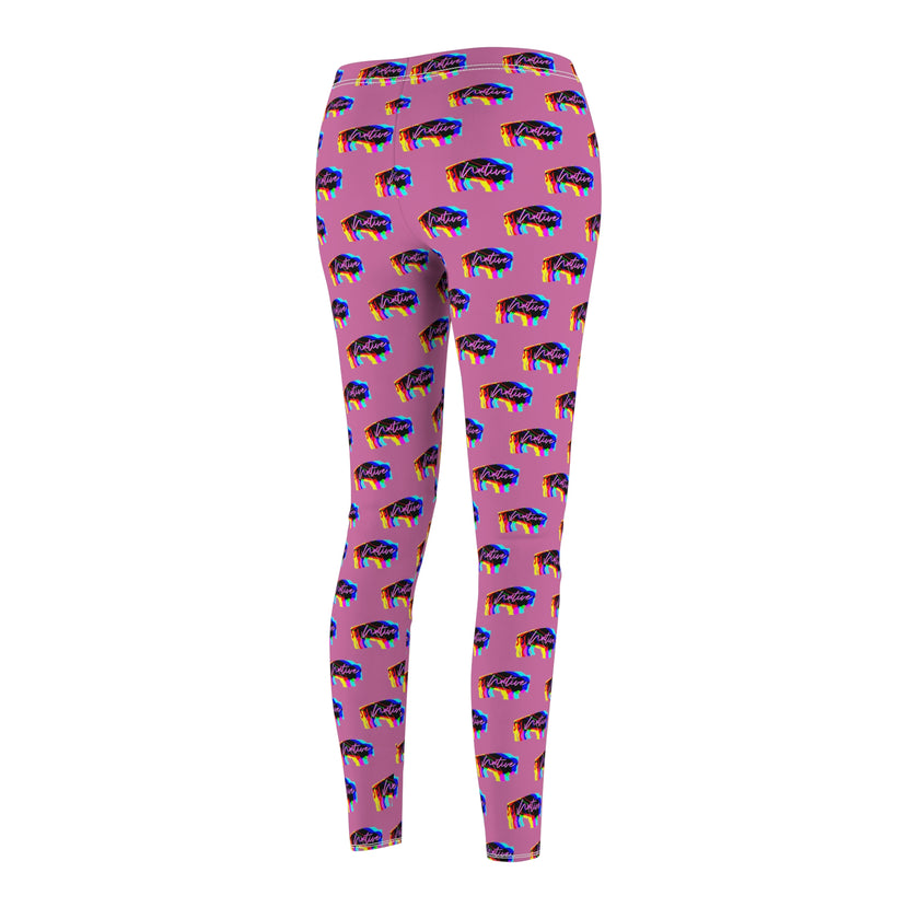 Muliti Color Innii-Bison Light Pink Women's Casual Leggings