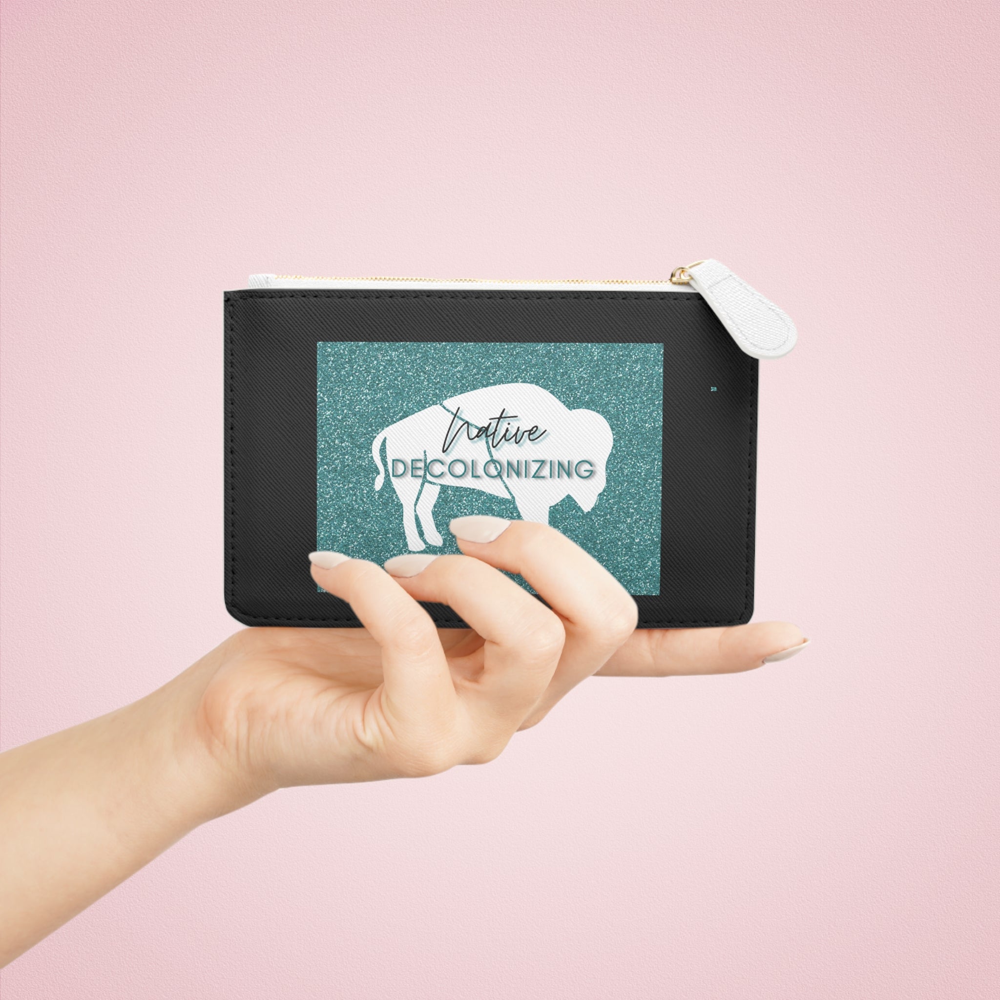 Native White Bison Decolonizing Mini Clutch Bag