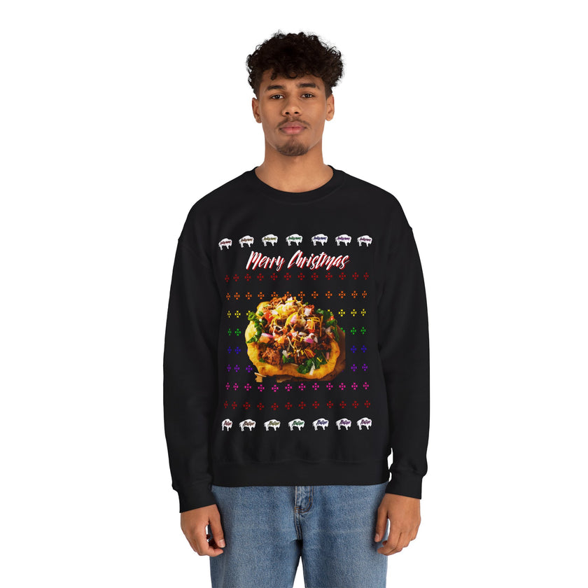 Ugly Christmas Indian Taco Unisex Heavy Blend™ Crewneck Sweater