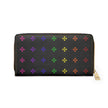 Rainbow Native American Star Black Zipper Wallet