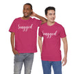 Snagged, Rez Humor, Black or Pink Unisex Jersey Short Sleeve Tee