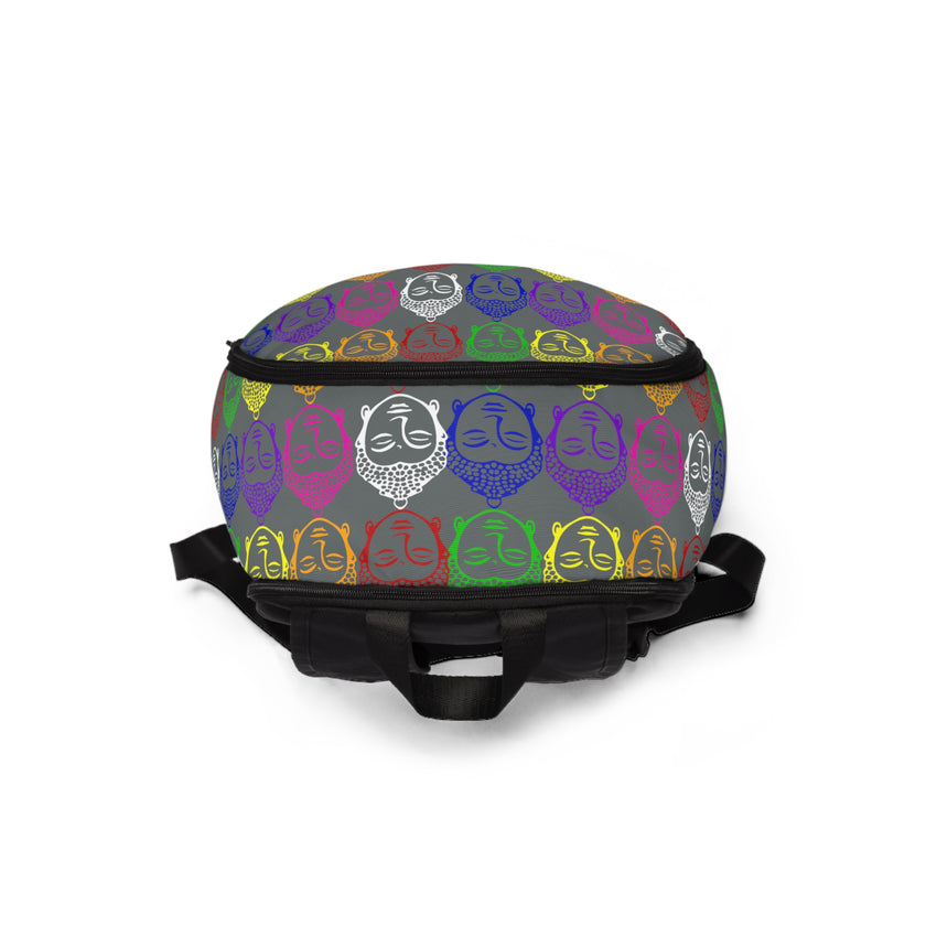 Unisex Fabric Backpack, Rainbow of Many Buddhas, School backpack, Travel Backpack