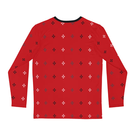 Red Native Stars Pattern Men's Long Sleeve Shirt (AOP)