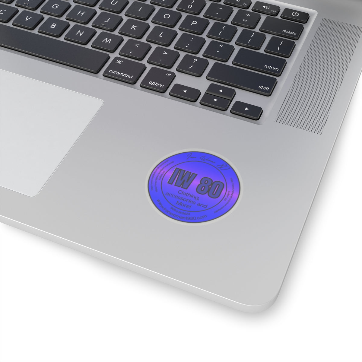 Iron Woman 80 Logo Blue Kiss-Cut Stickers