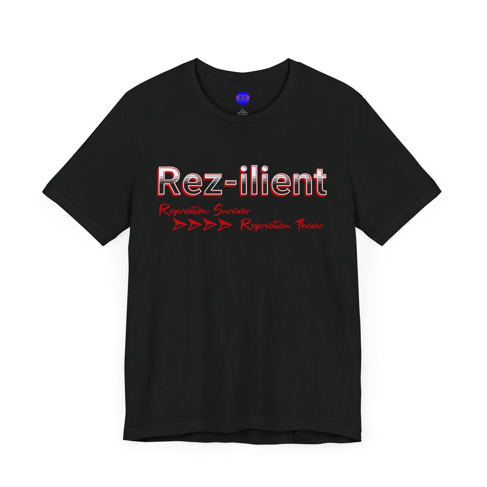 Rez-ilient, Native Collection, White or Black, Unisex Jersey Short Sleeve Tee
