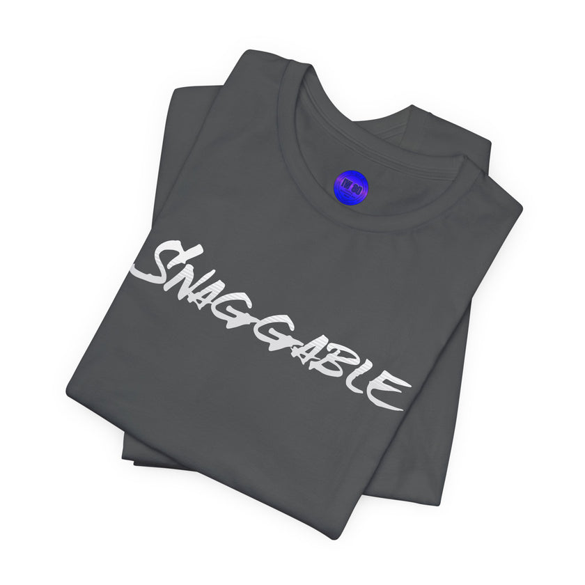 Snaggable, Rez Humor, Black, Asphalt, Pink or Red, Unisex Jersey Short Sleeve Tee