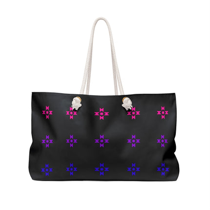 Rainbow Native American Stars Black Weekender Tote Bag