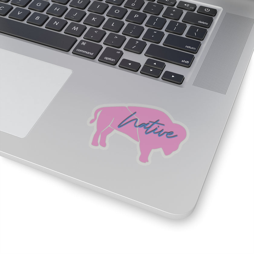 Pink Native Bison Kiss-Cut Stickers