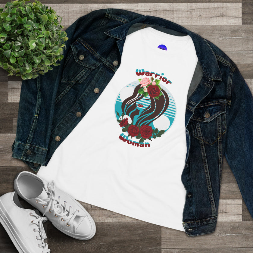 Warrior Woman, Graphic, Black, White or Pink, Women's Cotton Tee