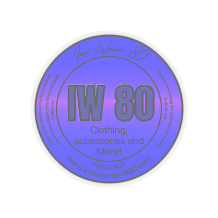 Iron Woman 80 Logo Blue Kiss-Cut Stickers