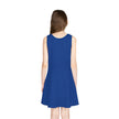 Pink Sweetness on Blue Girls' Sleeveless Sundress