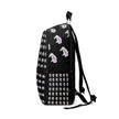 White Innii-Bison Black Backpack with Rainbow Native Indigenous Text Unisex Fabric Backpack-Laptop pocket
