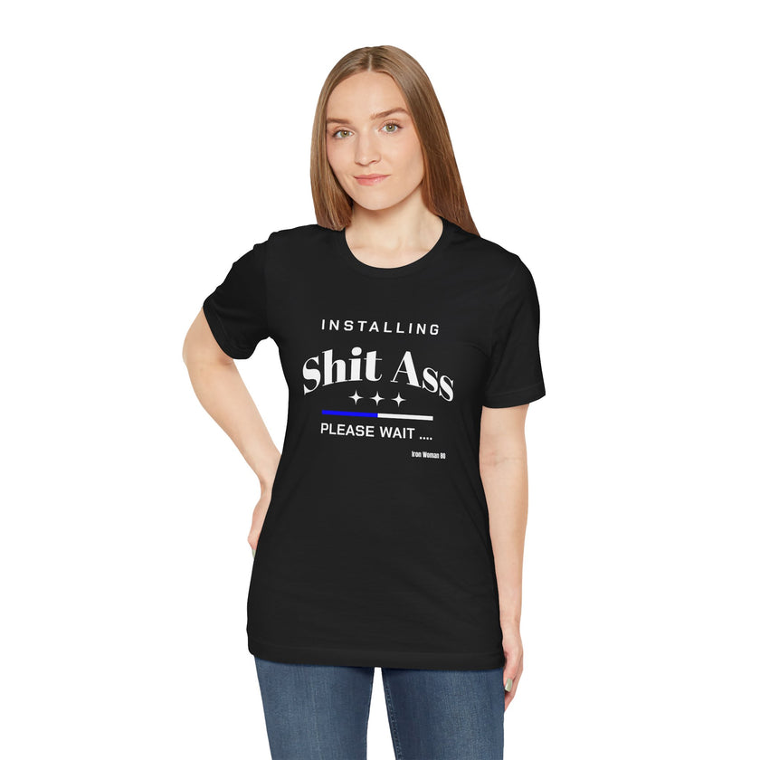 Native Humor, Sh*T A$$, Black Unisex Jersey Short Sleeve Tshirt
