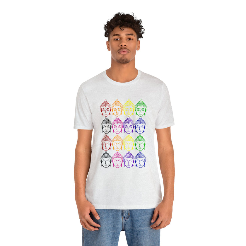 Rainbow of Buddhas Unisex Jersey Short Sleeve Tee