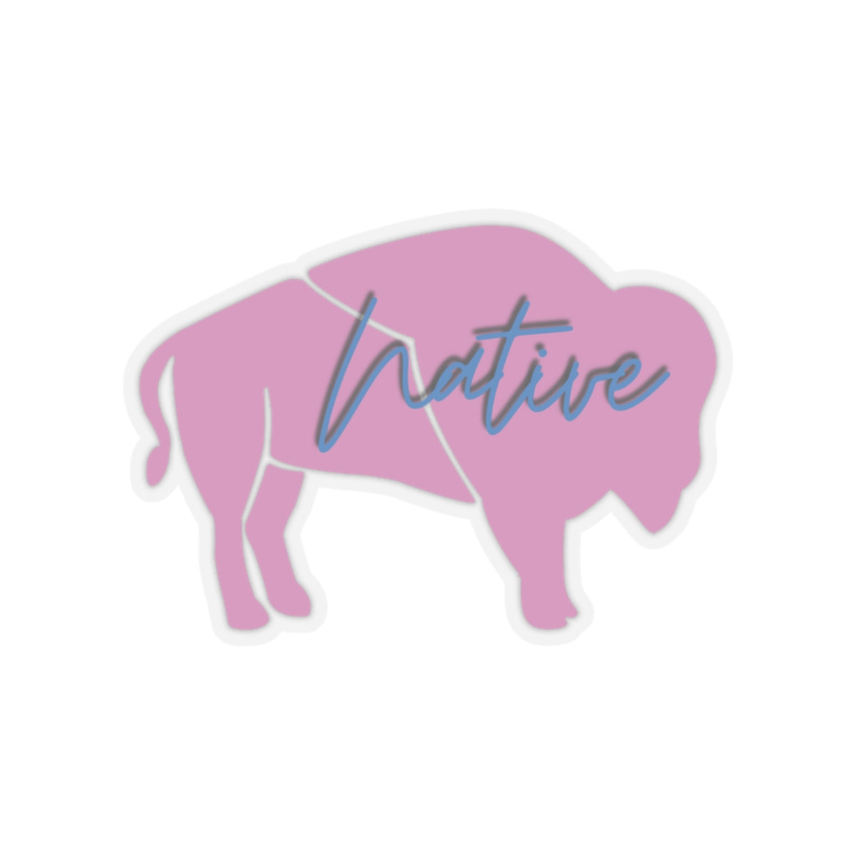 Pink Native Bison Kiss-Cut Stickers