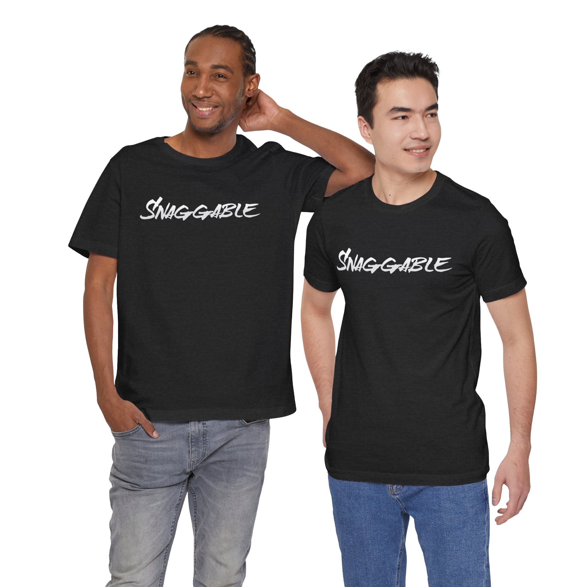 Snaggable, Rez Humor, Black, Asphalt, Pink or Red, Unisex Jersey Short Sleeve Tee