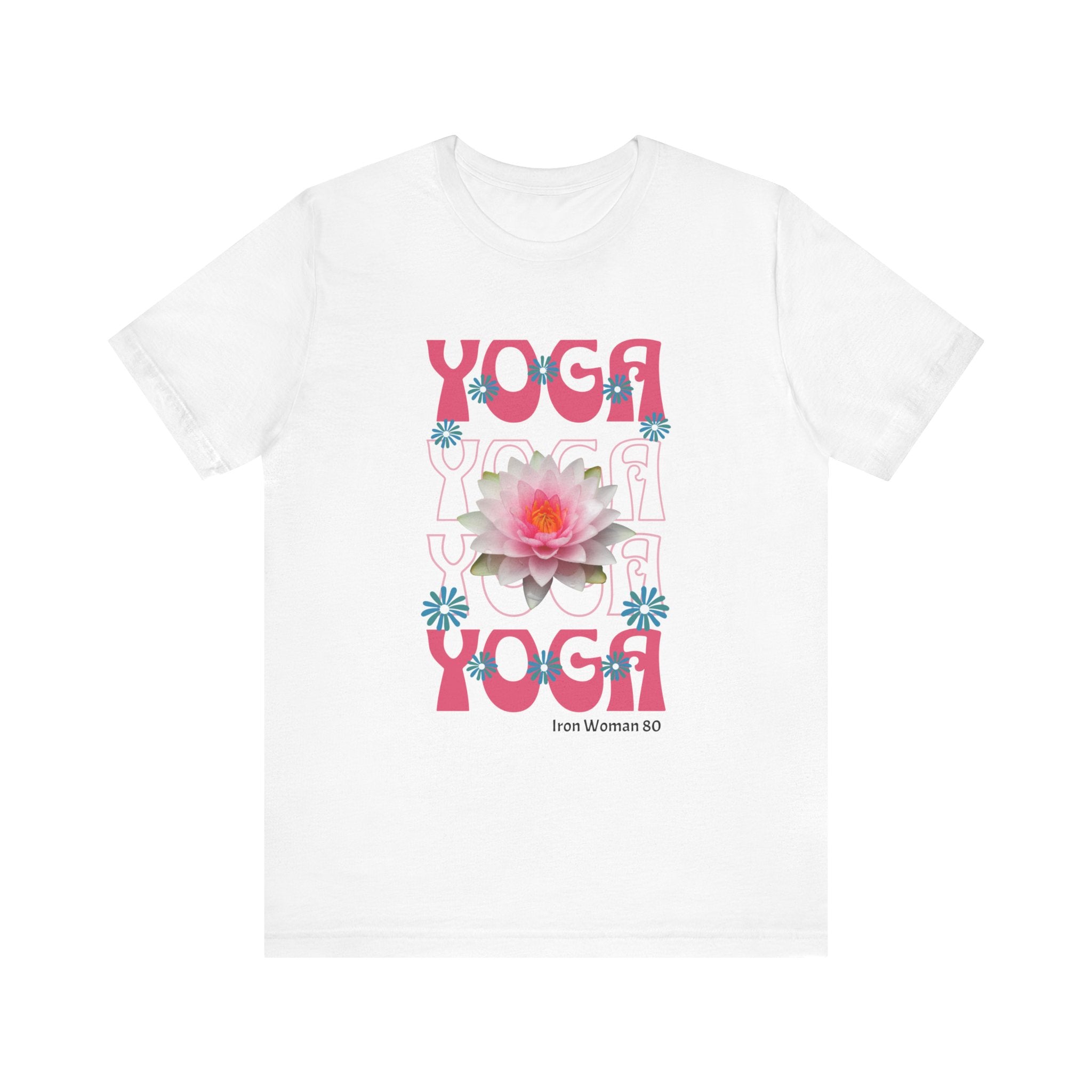 Lotus Flower Graphic, Yoga Unisex Jersey Short Sleeve Tshirt, Black or White