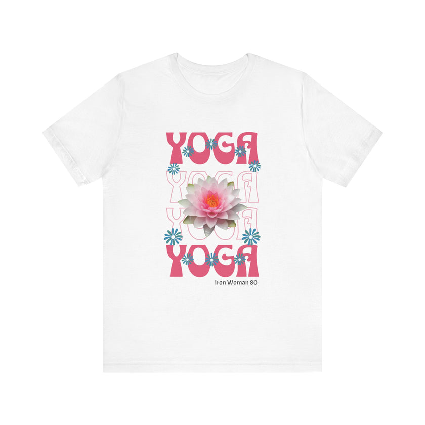 Lotus Flower Graphic, Yoga Unisex Jersey Short Sleeve Tshirt, Black or White