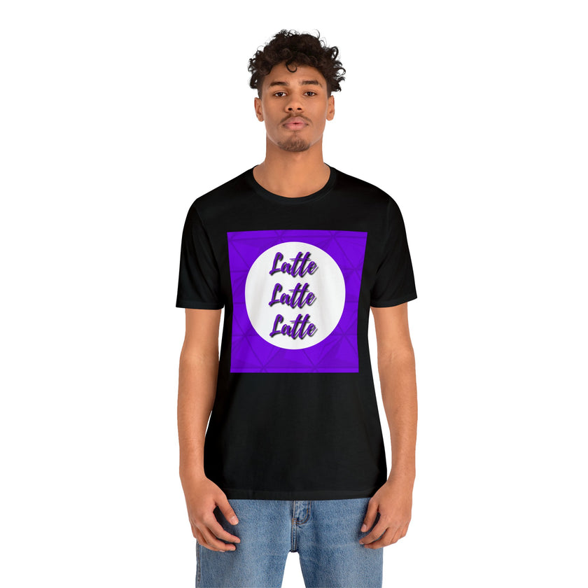 Latte Latte Latte purple graphic Unisex Jersey Short Sleeve Tee