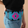 Pink Gray and Black Native Pattern Fanny Pack