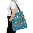 Coffee Lovers Teal Tote Bag