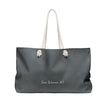 Gray Native Bison Pink with Blue text Weekender Bag