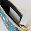 Coffee lovers Teal Mini Clutch Bag