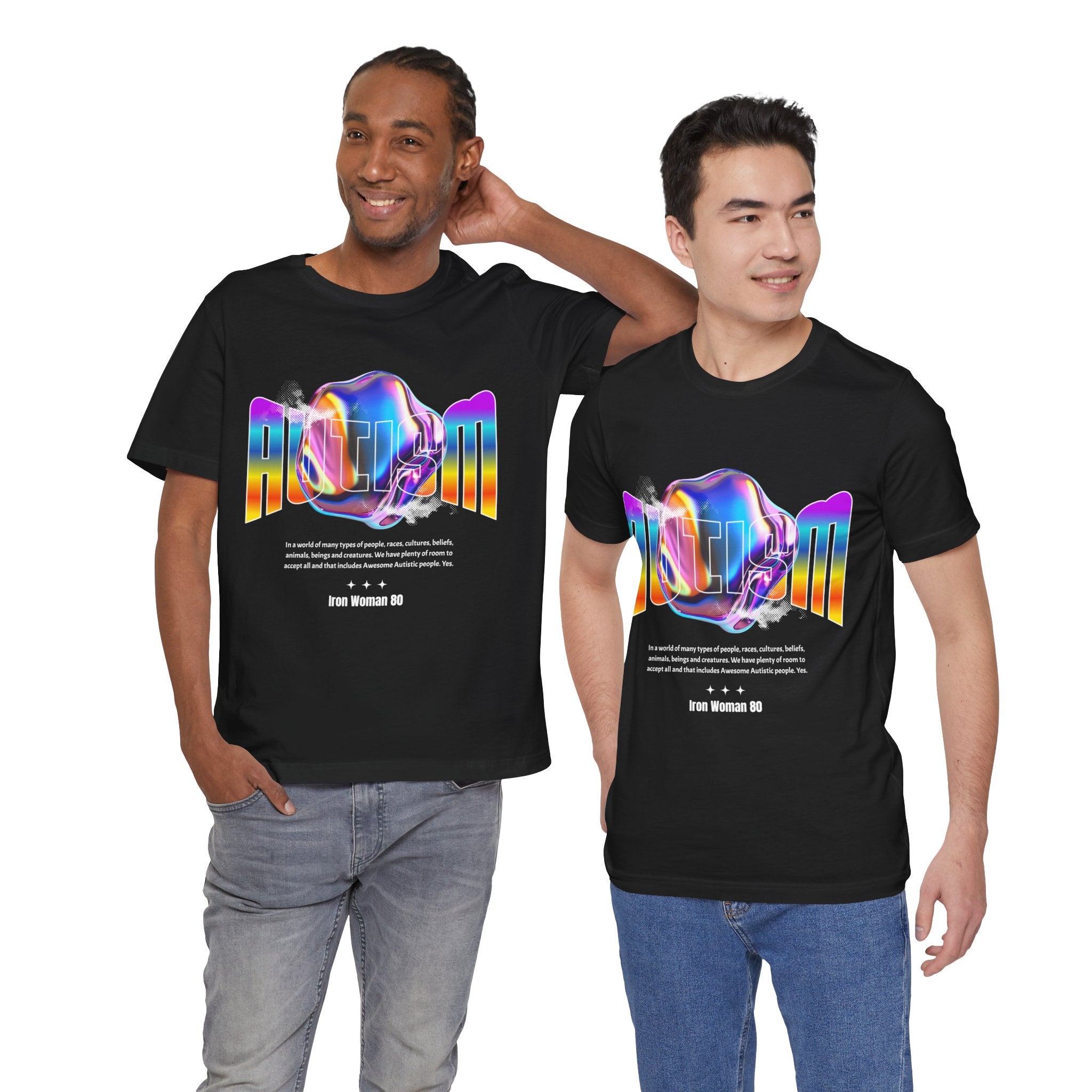 Autism Acceptance, Awareness Shirt, Black Unisex Jersey Short Sleeve Tshirt