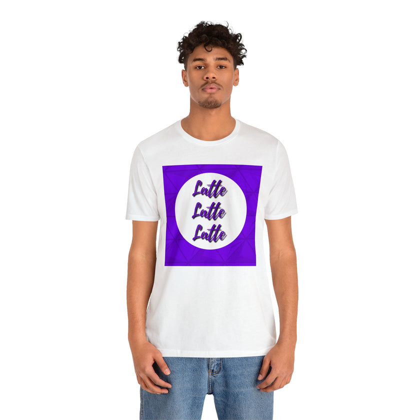 Latte Latte Latte purple graphic Unisex Jersey Short Sleeve Tee