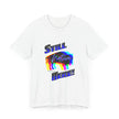 Native Innii aka Bison Graphic, Still Here, Native Pride, White, Orange, Black, Green, Blue, or Red Unisex Jersey Short Sleeve Tee