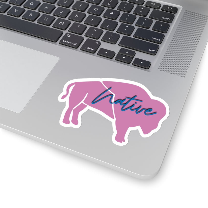 Pink Native Bison Kiss-Cut Stickers