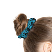 Black and Teal Floral Hair Scrunchie