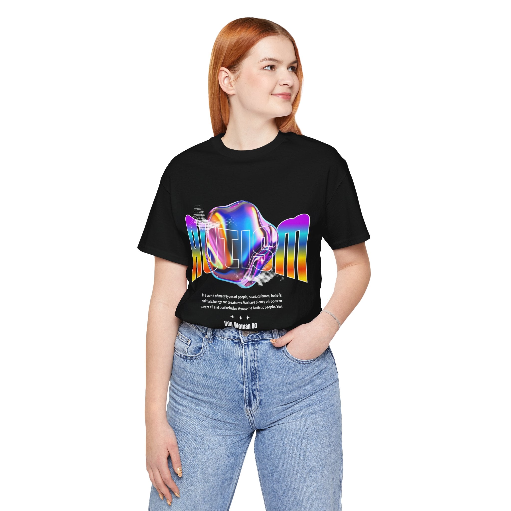Autism Acceptance, Awareness Shirt, Black Unisex Jersey Short Sleeve Tshirt
