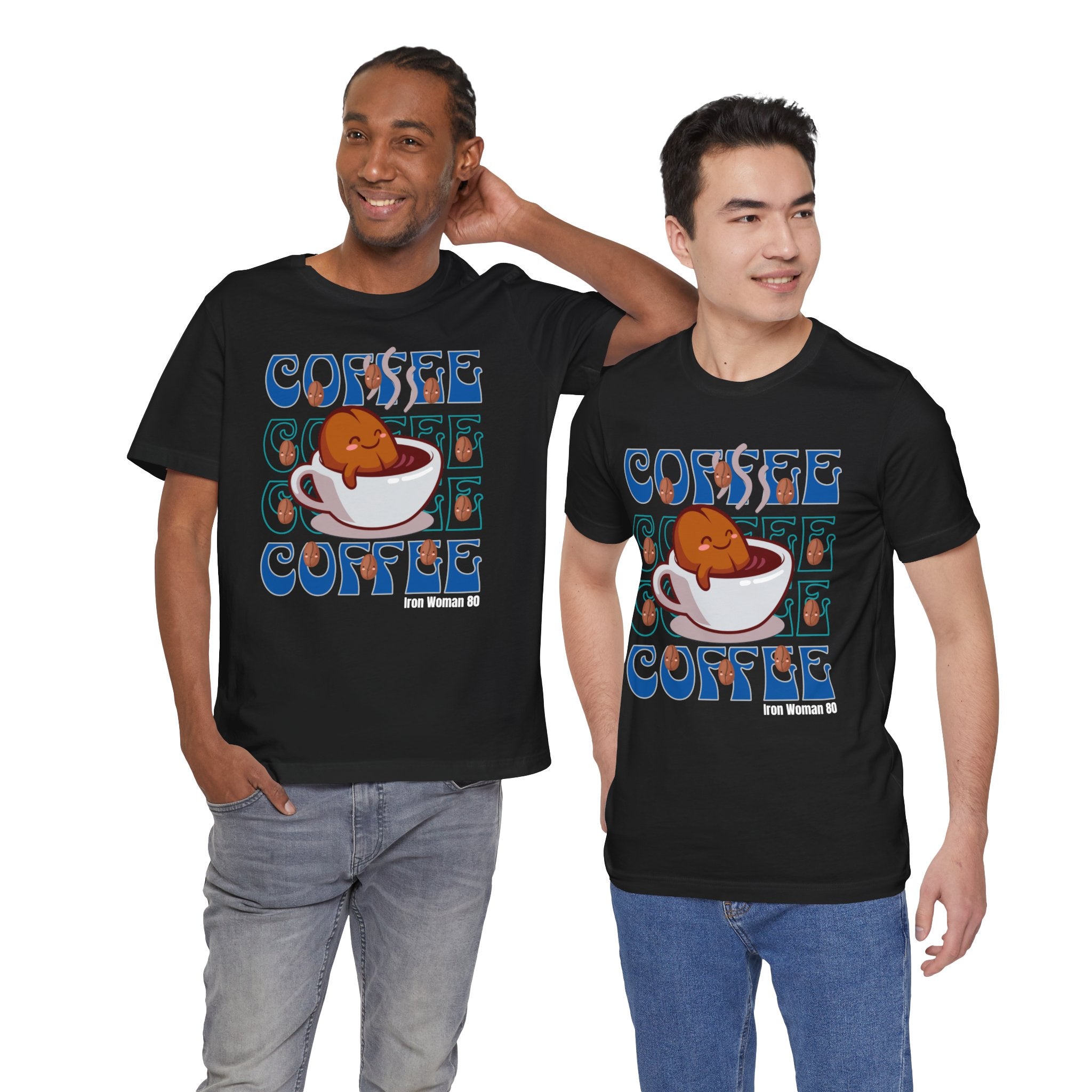 Coffee Cup Cutie Graphic, Coffee Unisex Jersey Short Sleeve Tshirt, Black or White