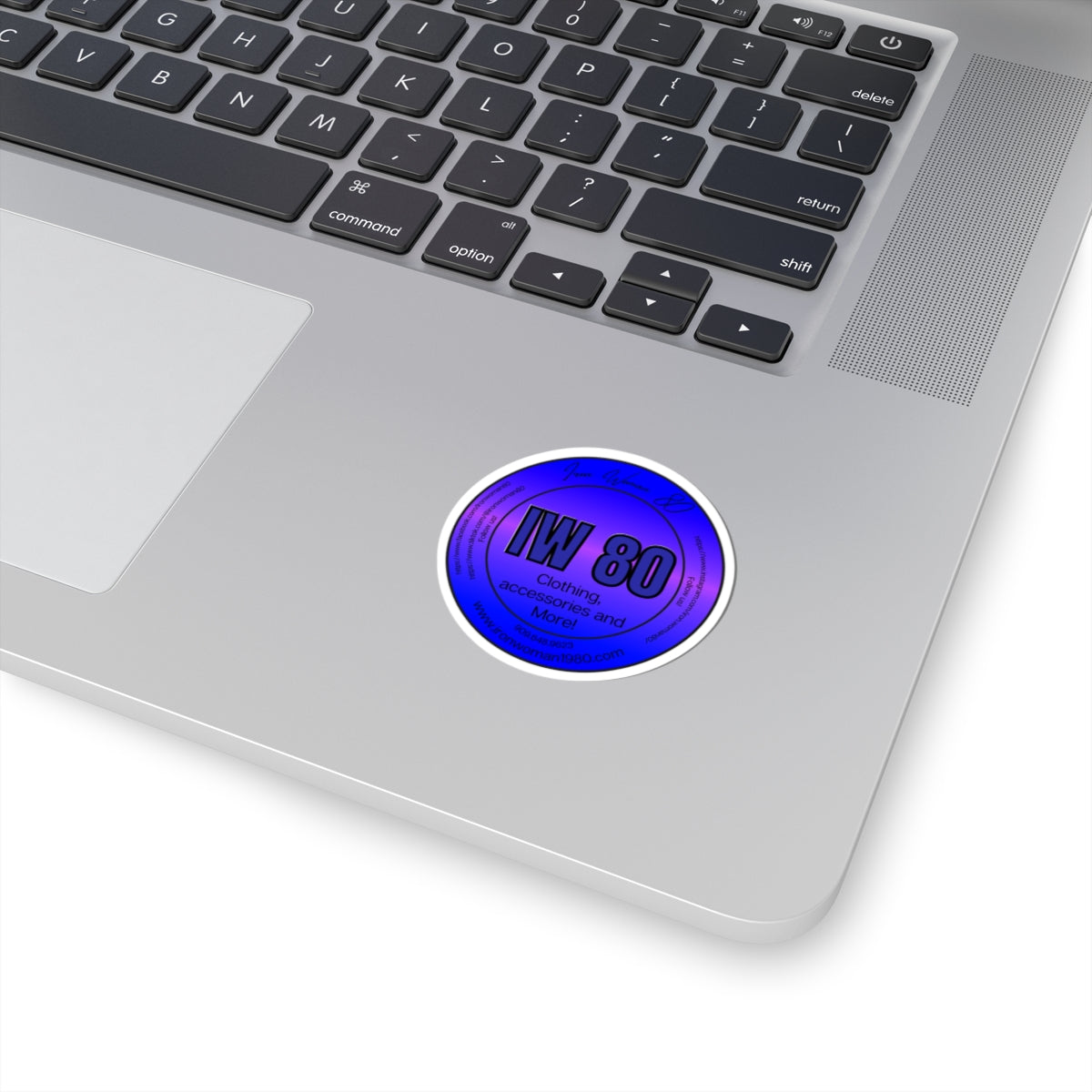 Iron Woman 80 Logo Blue Kiss-Cut Stickers