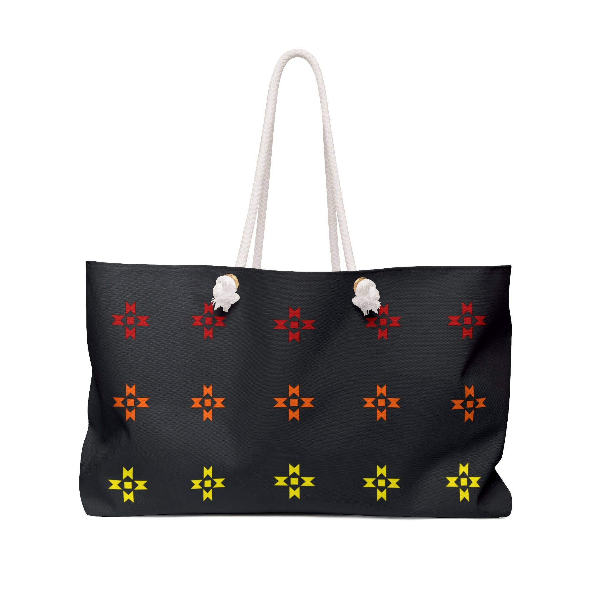 Rainbow Native American Stars Black Weekender Tote Bag