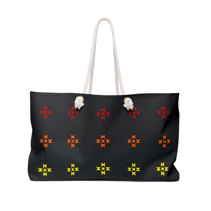 Rainbow Native American Stars Black Weekender Tote Bag