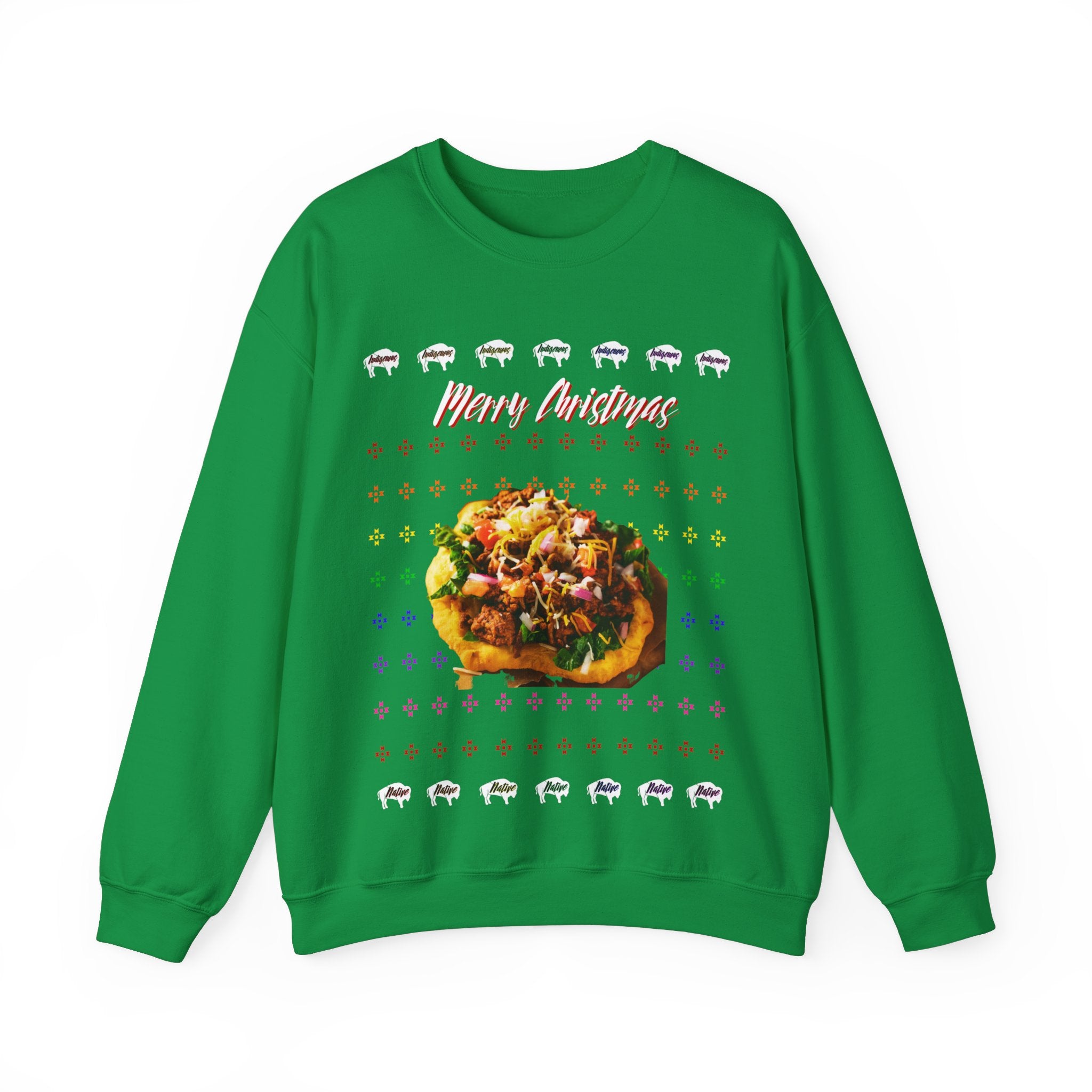 Ugly Christmas Indian Taco Unisex Heavy Blend™ Crewneck Sweater