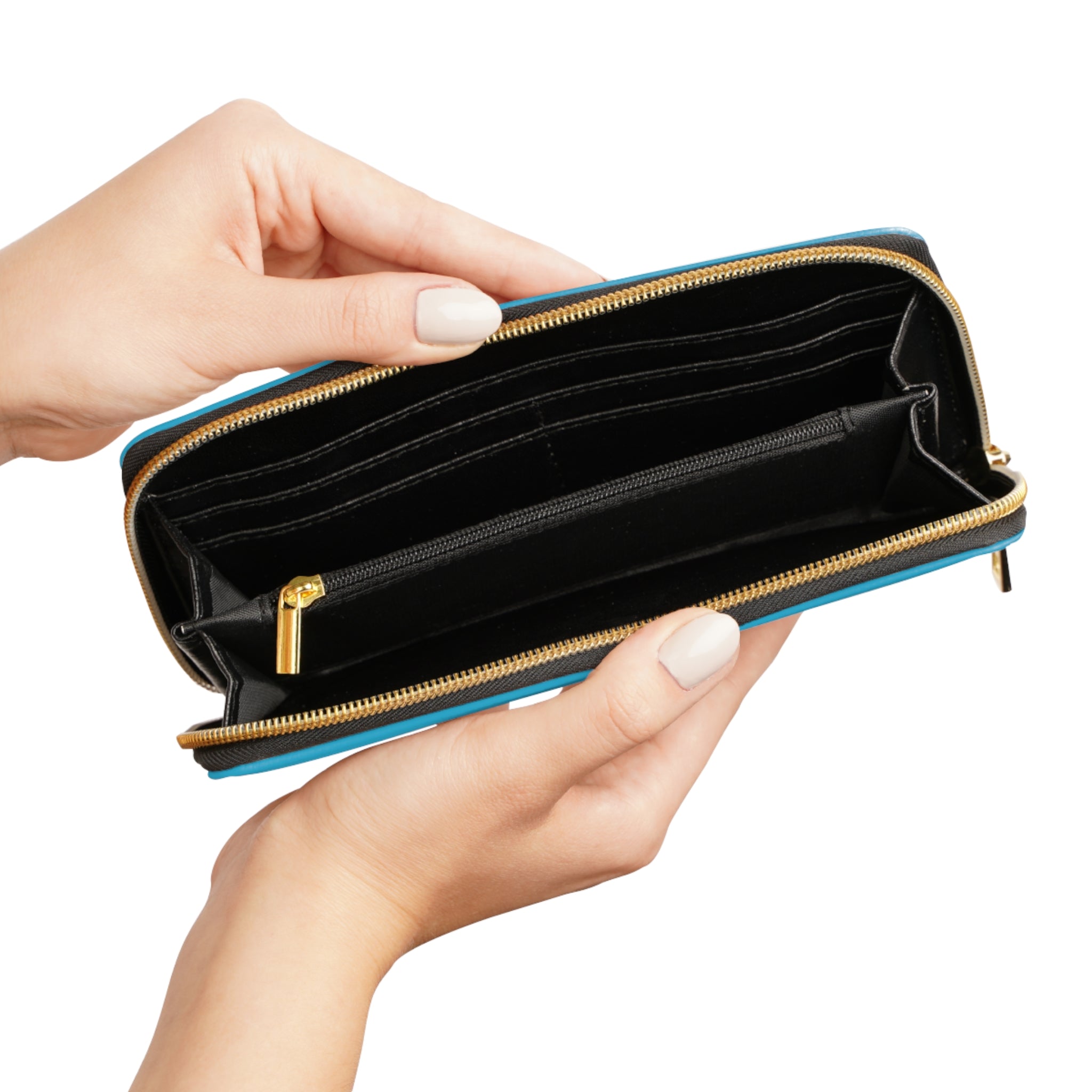 Pink, Gray and Black Native Pattern Zippered Wallet