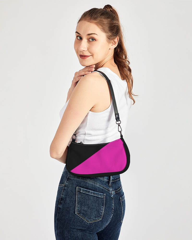Magenta and Black Petite Canvas Purse, with 2 options for Straps