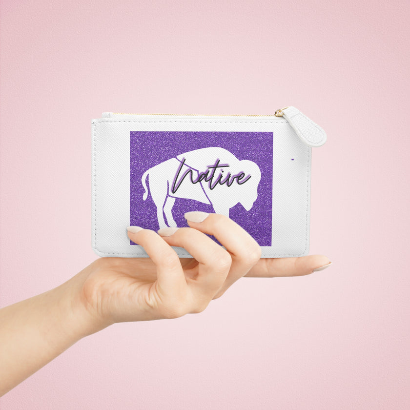 Native Bison Purple Mini Clutch Bag