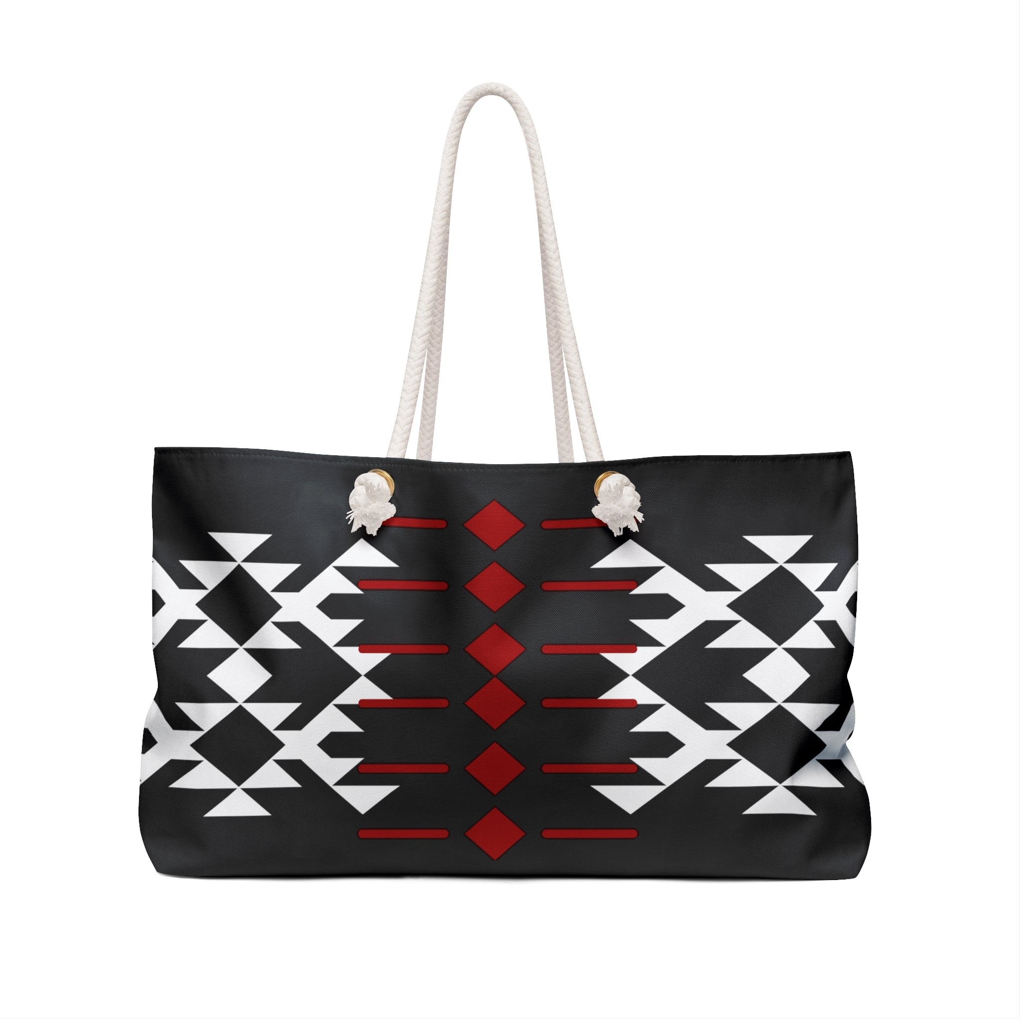 Black, Red, and White Warrior Weekender Bag