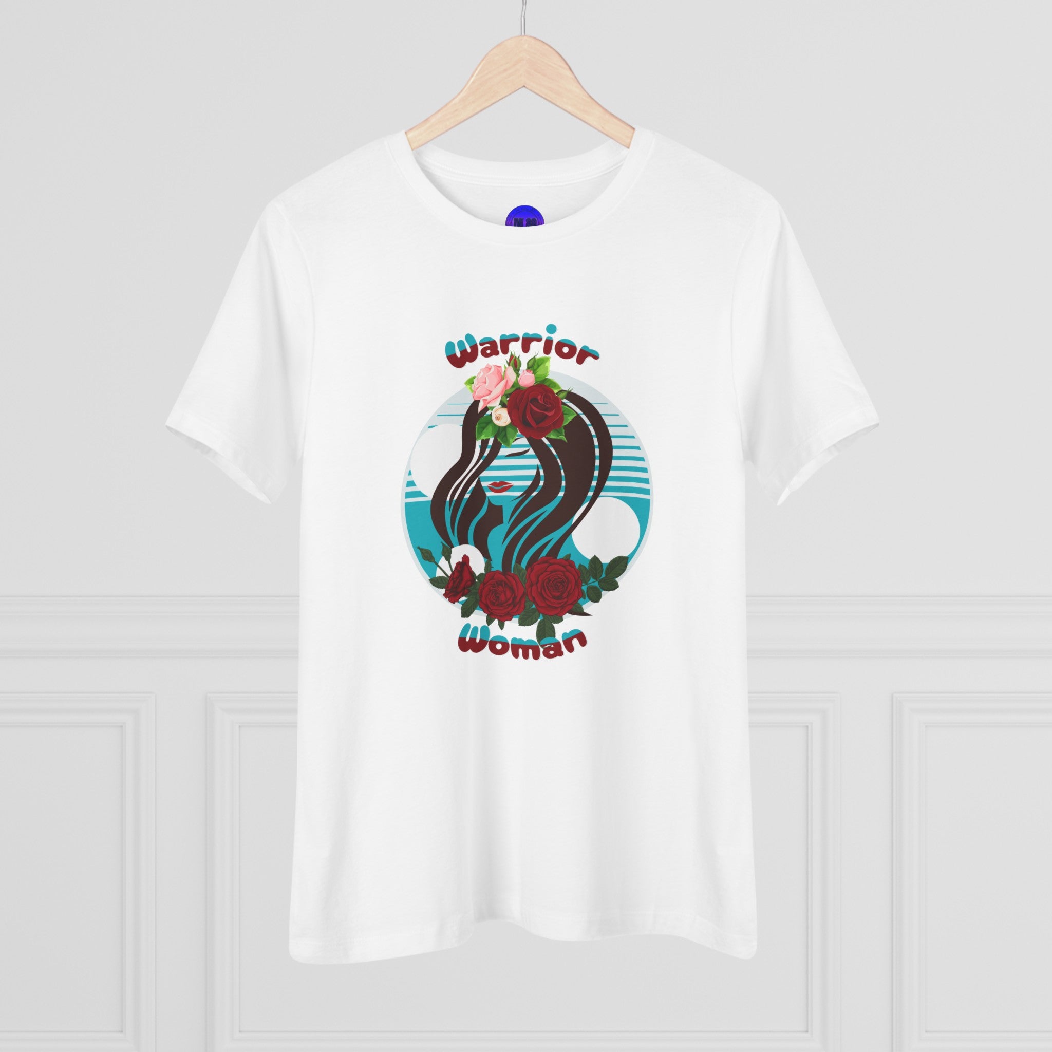 Warrior Woman, Graphic, Black, White or Pink, Women's Cotton Tee