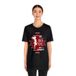 My Body My Choice Not Yours Womens Rights Awareness Black and Red Unisex Jersey Short Sleeve Tee