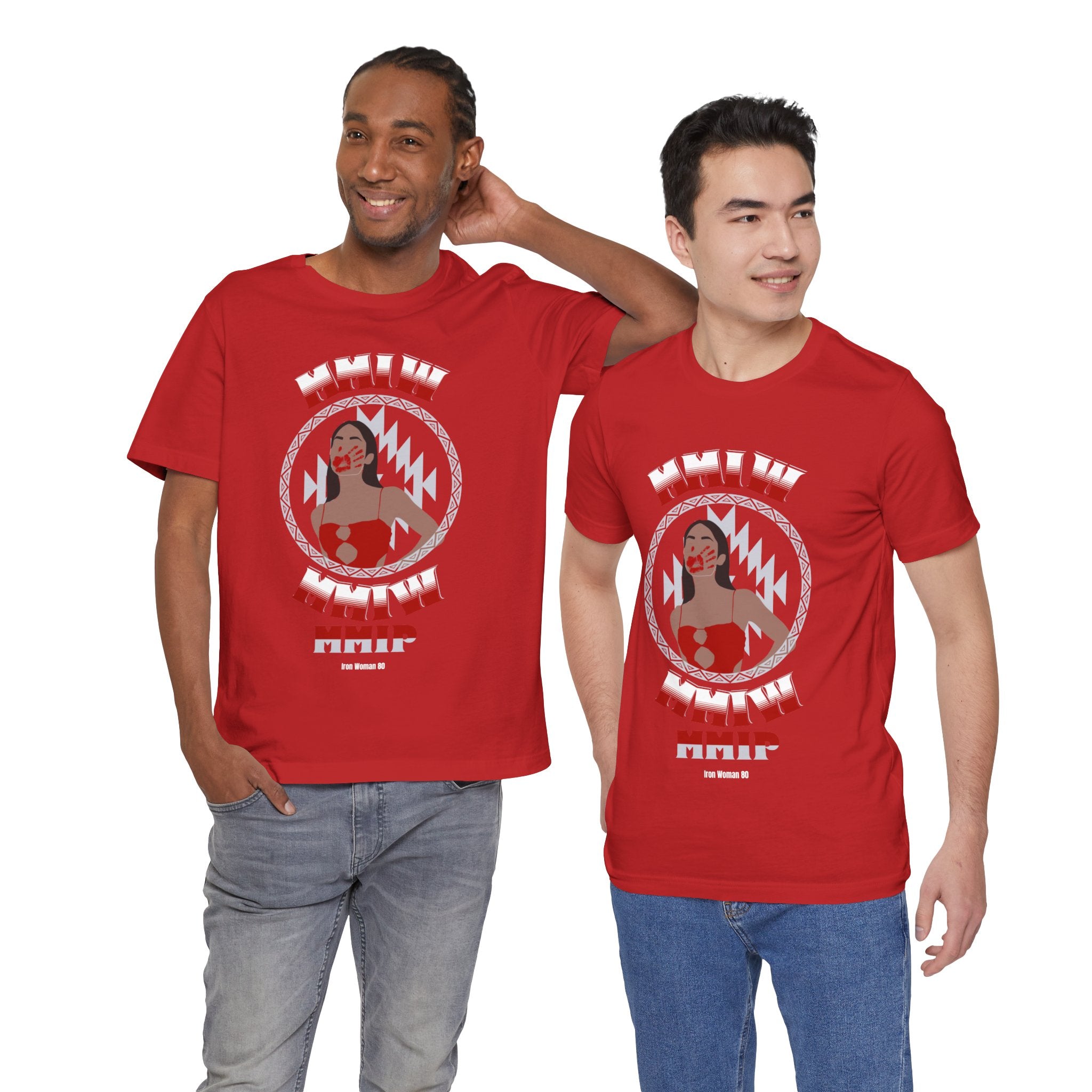 MMIP, MMIW, MMIM, Native American Awareness, Red or Black Unisex Jersey Short Sleeve Tee