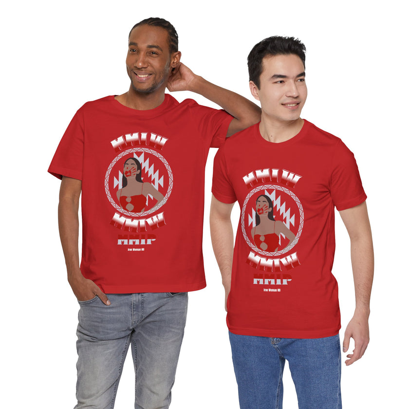 MMIP, MMIW, MMIM, Native American Awareness, Red or Black Unisex Jersey Short Sleeve Tee